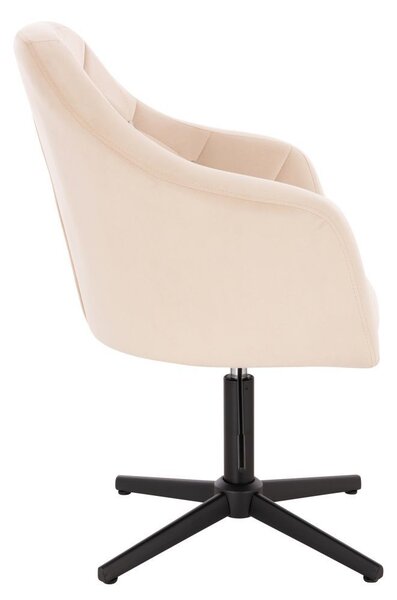 LuxuryForm DESIGN Křeslo ROMA VELUR na černém kříži - krémové
