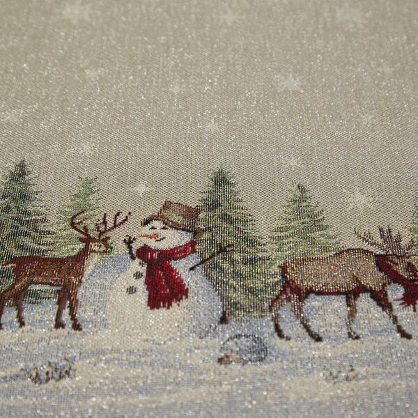 VÁNOČNÍ GOBELÍNOVÝ UBRUS WINTER 140X180 CM VZOROVANÁ