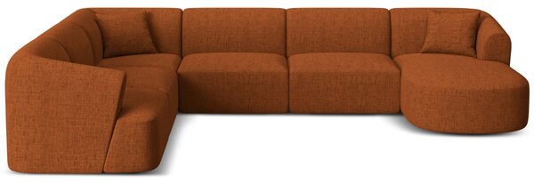 -25 % Dny MOMENTI– Cosmopolitan Design Terakotově oranžová čalouněná rohová pohovka Campi 330 cm, levá