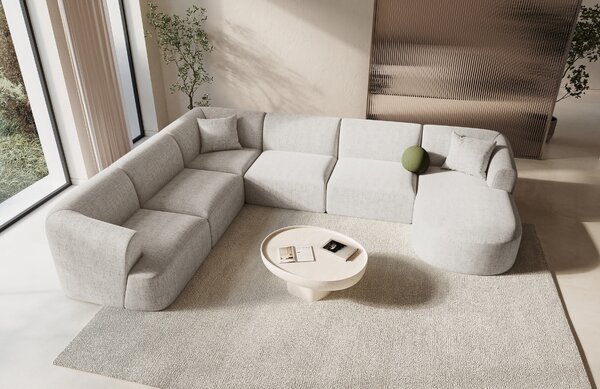 -25 % Dny MOMENTI– Cosmopolitan Design Světle béžová čalouněná rohová pohovka Campi 330 cm, levá