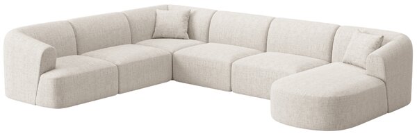 -25 % Dny MOMENTI– Cosmopolitan Design Světle béžová čalouněná rohová pohovka Campi 330 cm, levá
