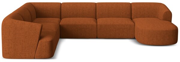 -25 % Dny MOMENTI– Cosmopolitan Design Terakotově oranžová čalouněná rohová pohovka Campi 330 cm, levá