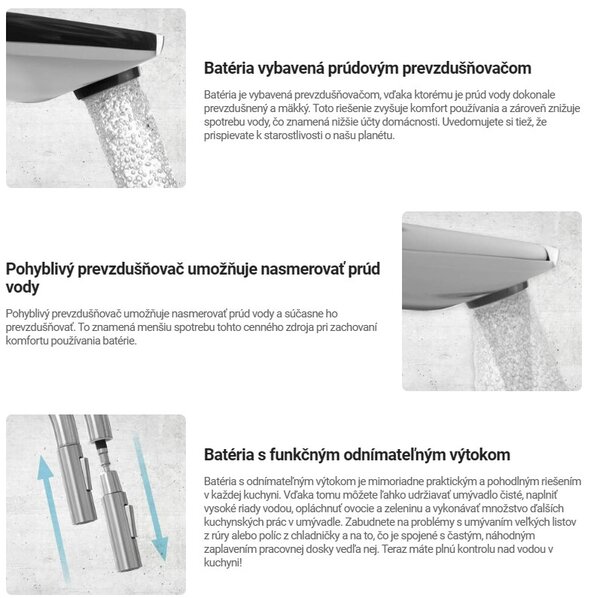 Deante Silia, dřezová baterie s vytahovací sprškou, zlatá matná, DEA-BQS_R73M