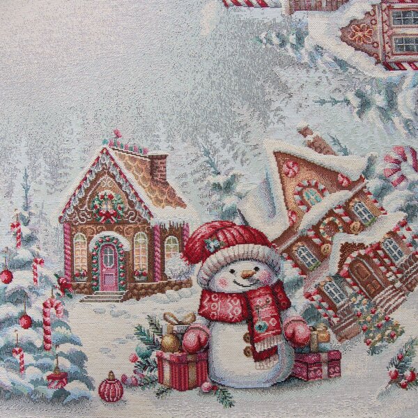 VÁNOČNÍ GOBELÍNOVÝ UBRUS NOELVILLE 100X100 CM VZOROVANÝ