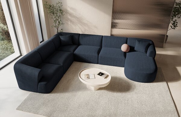 -25 % Dny MOMENTI– Cosmopolitan Design Královsky modrá čalouněná rohová pohovka Campi 330 cm, levá