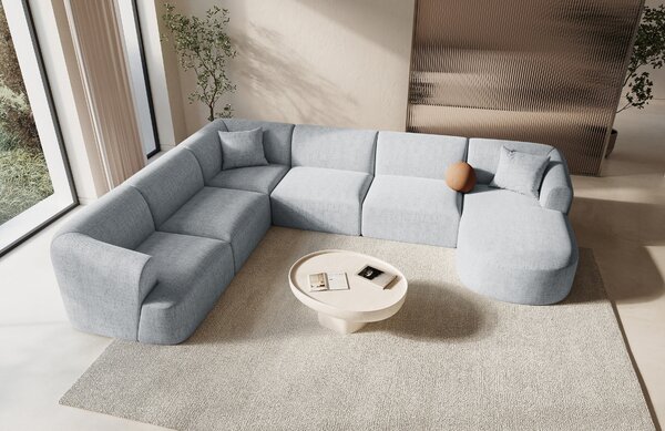 -25 % Dny MOMENTI– Cosmopolitan Design Světle šedá čalouněná rohová pohovka Campi 330 cm, levá