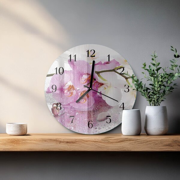 Skleněné nástěnné hodiny Orchidej zsoc-fi30-00175250