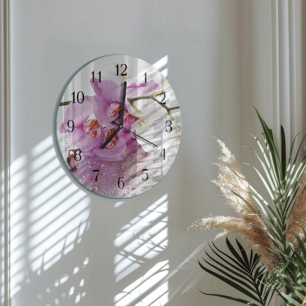 Skleněné nástěnné hodiny Orchidej zsoc-fi30-00175250