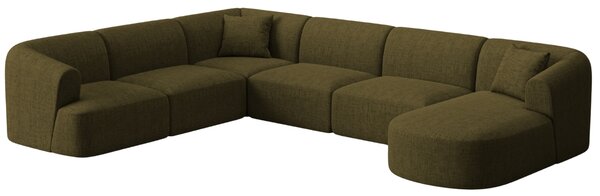 -25 % Dny MOMENTI– Cosmopolitan Design Zelená čalouněná rohová pohovka Campi 330 cm, levá