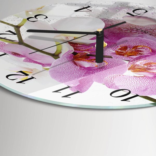 Skleněné nástěnné hodiny Orchidej zsoc-fi30-00175250