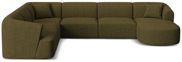 -25 % Dny MOMENTI– Cosmopolitan Design Zelená čalouněná rohová pohovka Campi 330 cm, levá