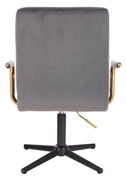 LuxuryForm DESIGN Židle VERONA GOLD VELUR na černém kříži - tmavě šedá