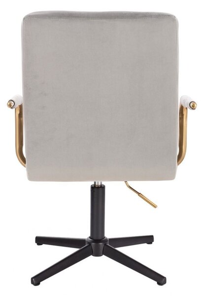 LuxuryForm DESIGN Židle VERONA GOLD VELUR na černém kříži - světle šedá