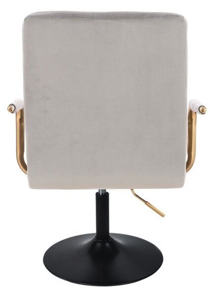 LuxuryForm DESIGN Židle VERONA GOLD VELUR na černém talíři - světle šedá