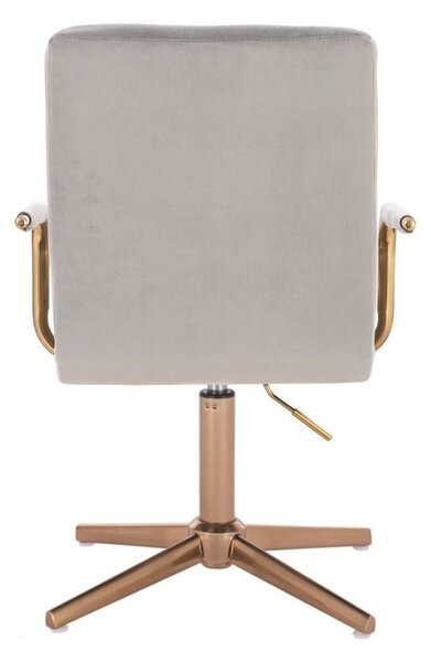 LuxuryForm DESIGN Židle VERONA GOLD VELUR na zlatém kříži - světle šedá