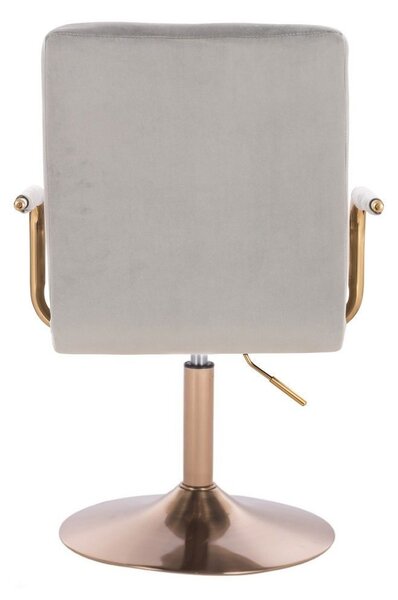LuxuryForm DESIGN Židle VERONA GOLD VELUR na zlatém talíři - světle šedá