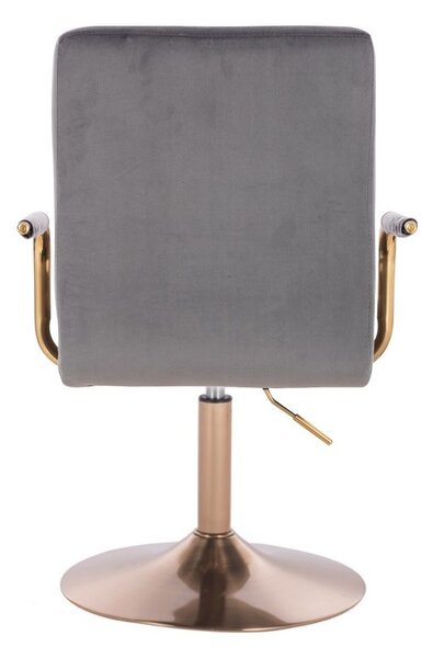 LuxuryForm DESIGN Židle VERONA GOLD VELUR na zlatém talíři - tmavě šedá