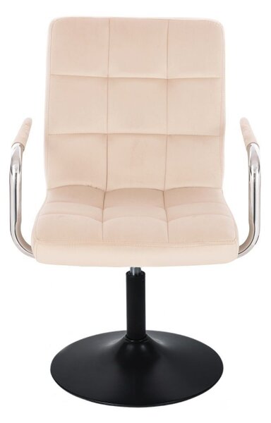 LuxuryForm DESIGN Židle VERONA VELUR na černém talíři - krémová