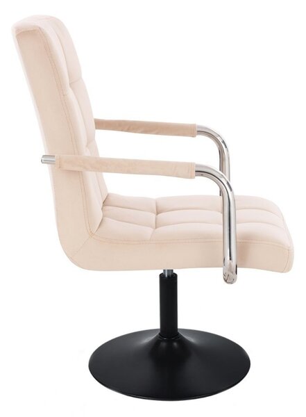 LuxuryForm DESIGN Židle VERONA VELUR na černém talíři - krémová