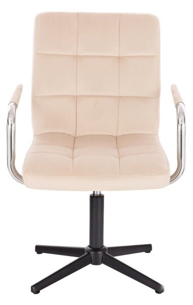 LuxuryForm DESIGN Židle VERONA VELUR na černém kříži - krémová