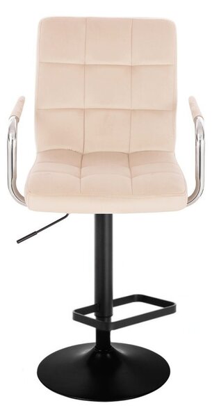 LuxuryForm DESIGN Barová židle VERONA VELUR na černém talíři - krémová