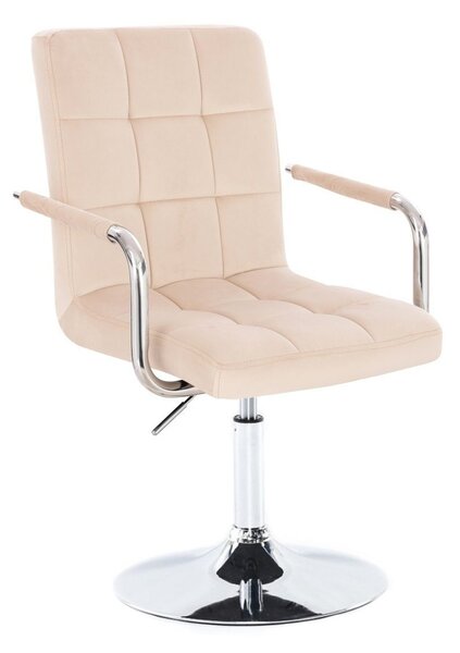 LuxuryForm DESIGN Židle VERONA VELUR na stříbrném talíři - krémová