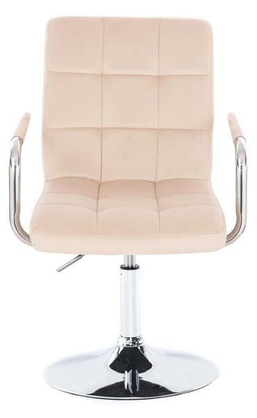 LuxuryForm DESIGN Židle VERONA VELUR na stříbrném talíři - krémová
