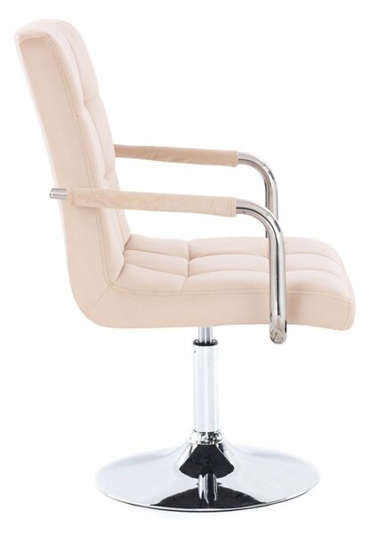 LuxuryForm DESIGN Židle VERONA VELUR na stříbrném talíři - krémová