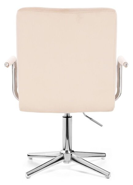 LuxuryForm DESIGN Židle VERONA VELUR na stříbrném kříži - krémová
