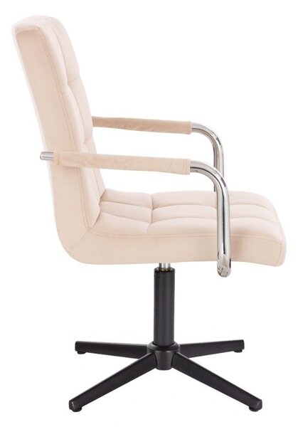LuxuryForm DESIGN Židle VERONA VELUR na černém kříži - krémová