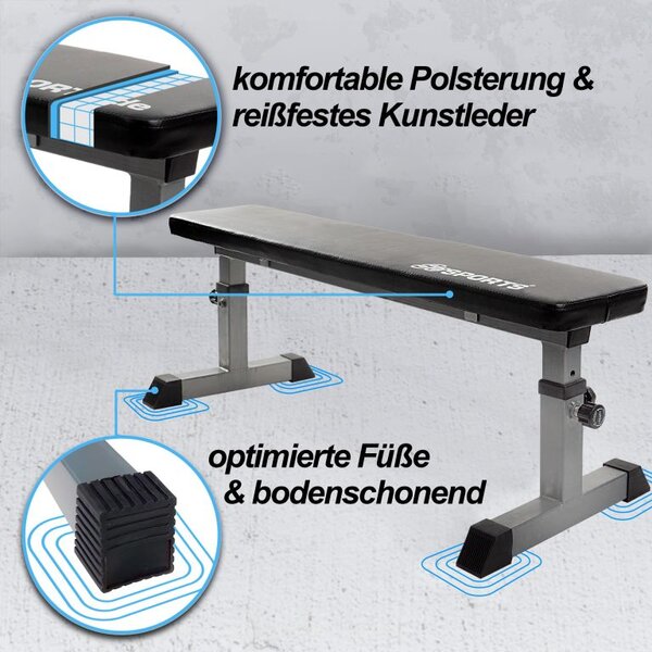 ScSPORTS Nastavitelná lavice 180 kg – 110x24,5 cm