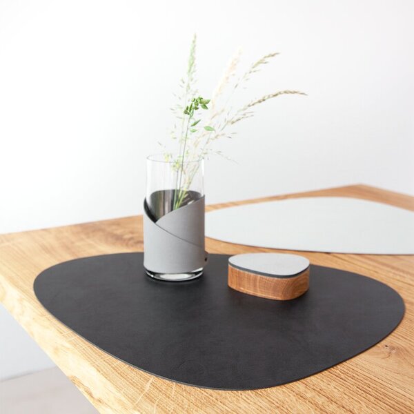 LIND DNA Oboustranné prostírání Curve Dinner - Black/Light Grey LND134