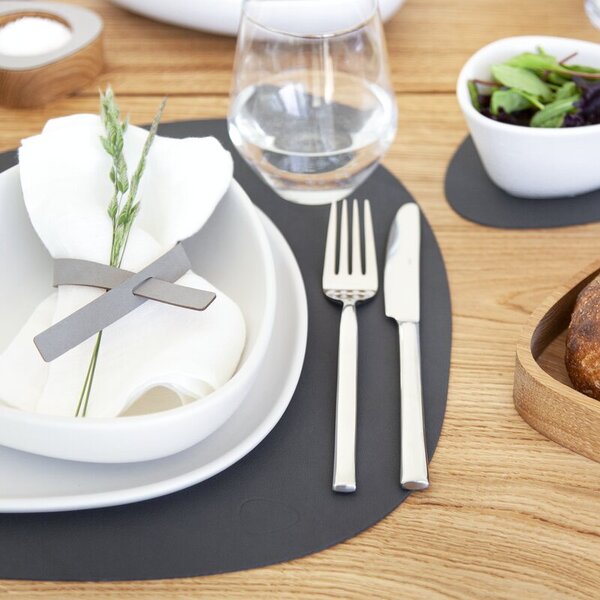 LIND DNA Oboustranné prostírání Curve Dinner - Black/Brown LND136
