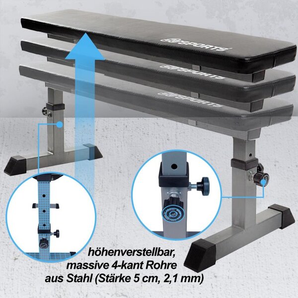 ScSPORTS Nastavitelná lavice 180 kg – 110x24,5 cm