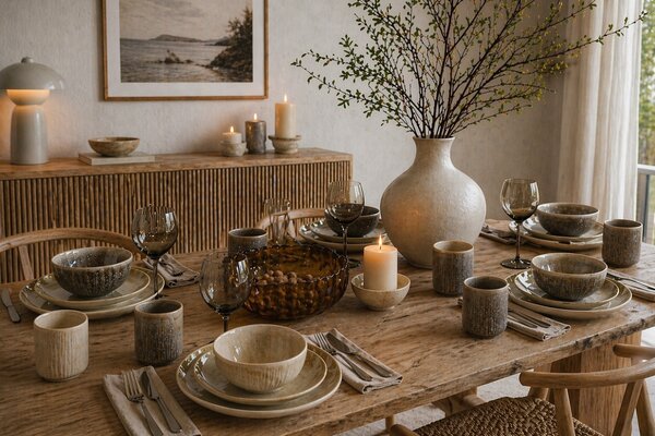 Nordic Living Béžový kameninový hrnek Violette