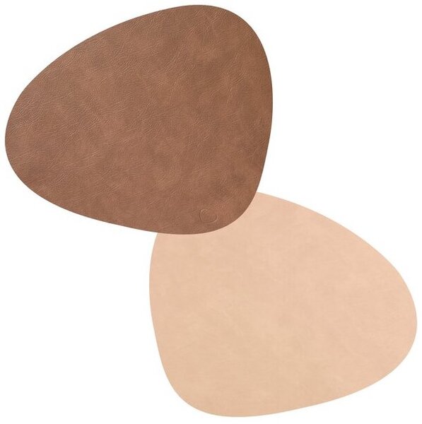 LIND DNA Oboustranné prostírání Curve Dinner - Brown/Sand LND142