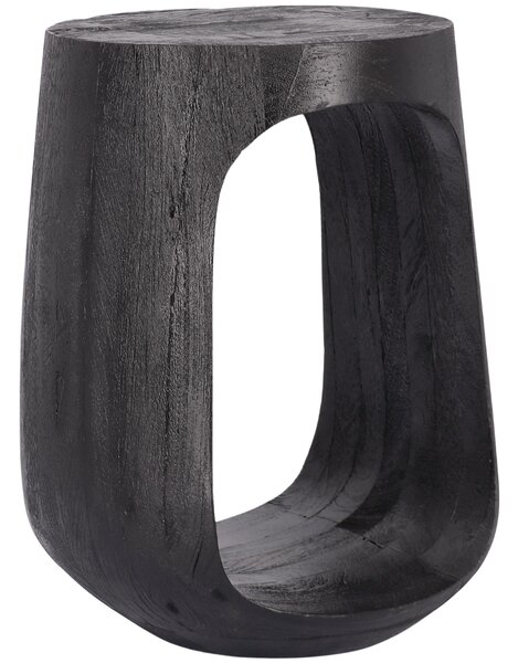 Bizzotto Černý dřevěný odkládací stolek Lopez Ø33 cm