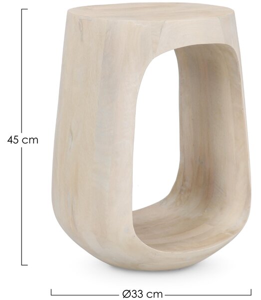 Bizzotto Dřevěný odkládací stolek Lopez Ø33 cm