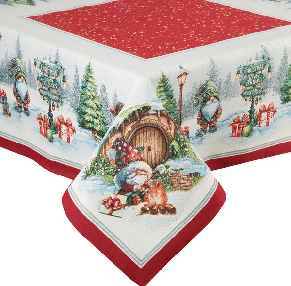 VÁNOČNÍ GOBELÍNOVÝ UBRUS XMAS 100X100 CM VZOROVANÁ