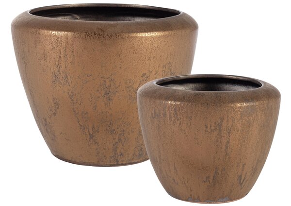 Bizzotto Set dvou bronzových zahradních květináčů Pathom Ø30/39 cm