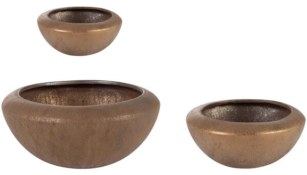 Bizzotto Set tří bronzových zahradních květináčů Pathom Ø18/27/36 cm