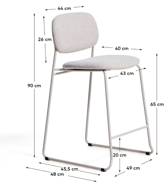 Kave Home Béžová barová židle Meli 65 cm