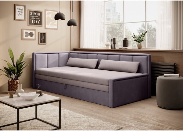 Růžová žinylková rozkládací/s úložným prostorem pohovka 214 cm Fulgeo – ELTAP