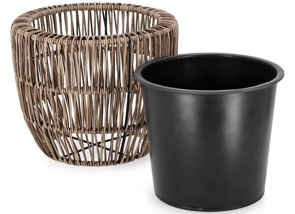 Bizzotto Set tří zahradních květináčů z umělého ratanu Ayun Ø24/33/44 cm