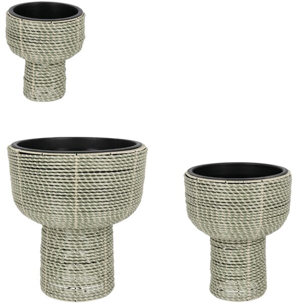 Bizzotto Set tří zahradních květináčů z umělého ratanu Thanh Ø26/35/45 cm
