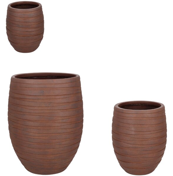 Bizzotto Set tří keramických zahradních květináčů Strips Ø25/36/49 cm
