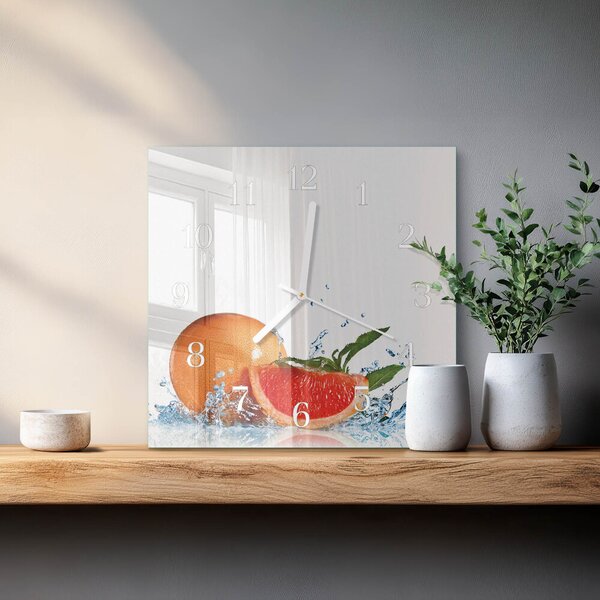 Skleněné hodiny Grapefruit zskb-30x30-00086122