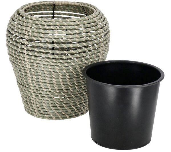 Bizzotto Set dvou zahradních květináčů z umělého ratanu Thanh Ø28/45 cm