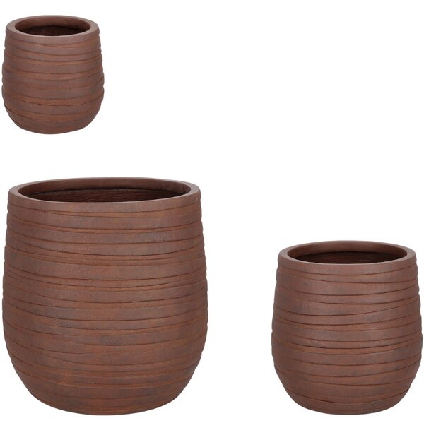 Bizzotto Set tří keramických zahradních květináčů Strips Ø22/32/44 cm