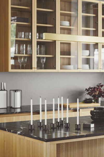 Audo Copenhagen Sada svícnů Kubus Micro - Black BLS196